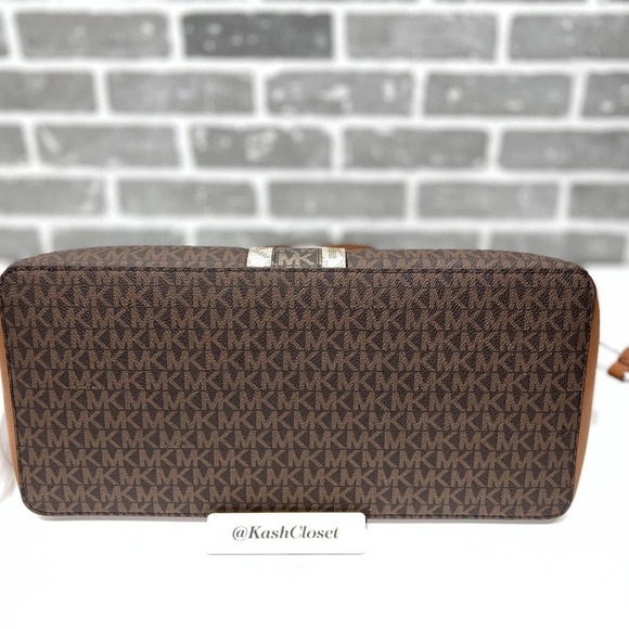 Michael Kors Gilly Tote Large Color Block Leather MK Logo Tote Bag Luggage Multi - Picture 11 of 11